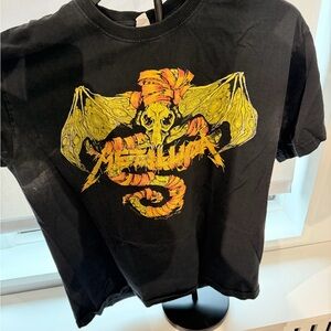 Gildan Black T-Shirt with Yellow Reptile Design